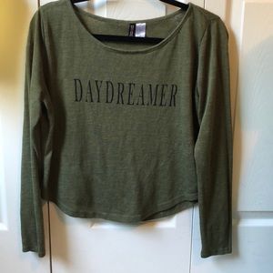 H&M Divided Cropped “Daydreamer” Long Sleeve Tee